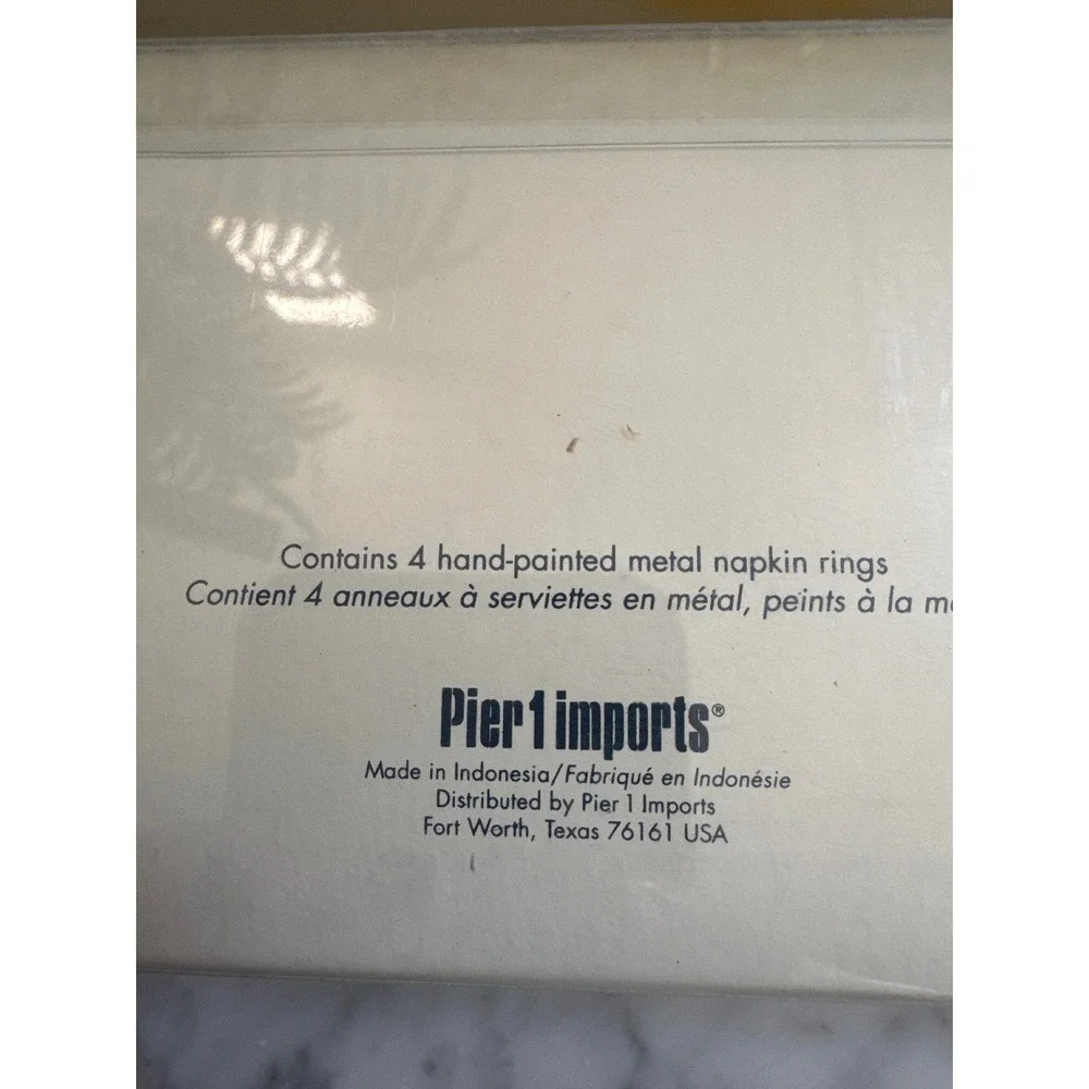 Pier 1 Imports Butterfly Napkin Rings Hand Painted Metal Set of 8 Muted Pastels